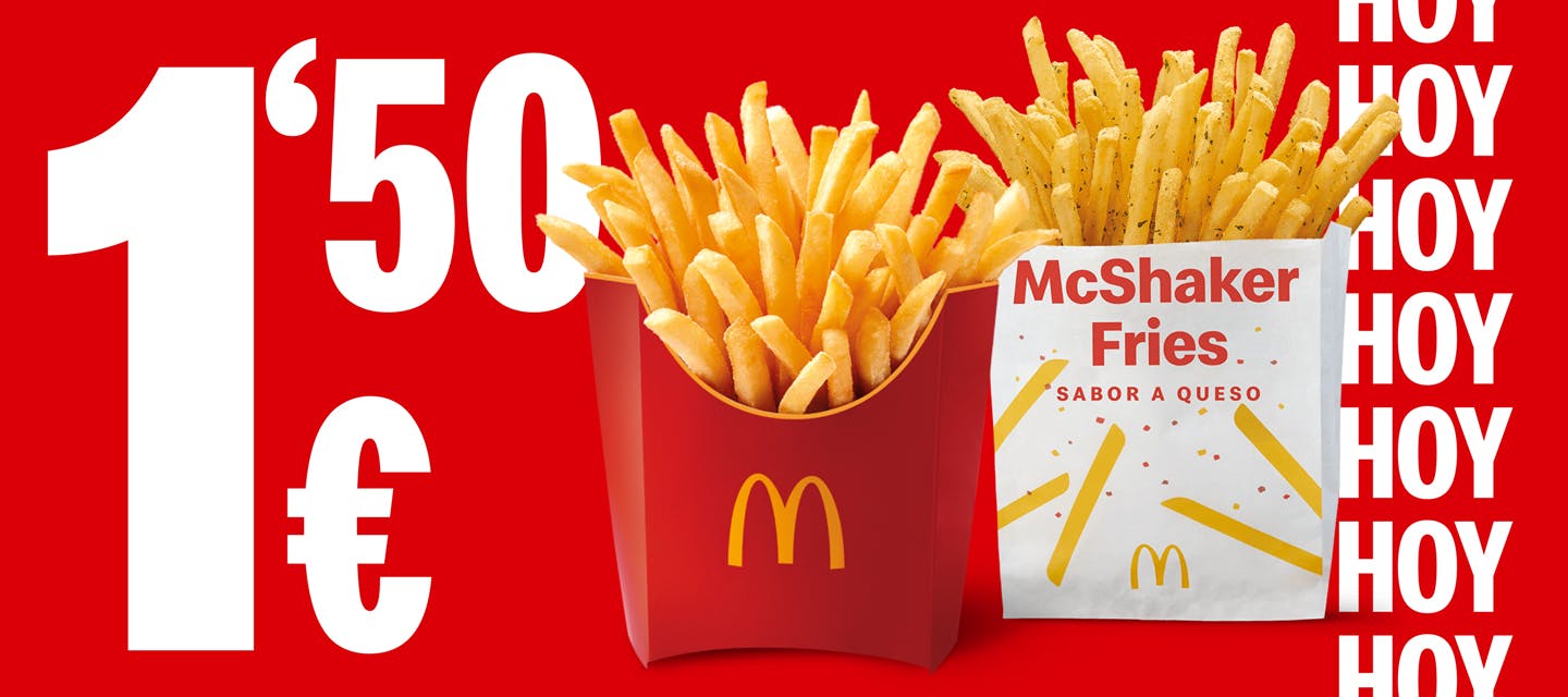 Patatas Medianas o Shaker Fries por 1,50€